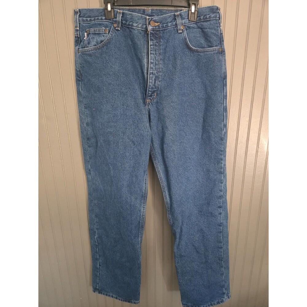 CARHARTT Men's Blue Jeans Size 38x34 Relaxed Fit Straight Denim Jeans 5 Pocket